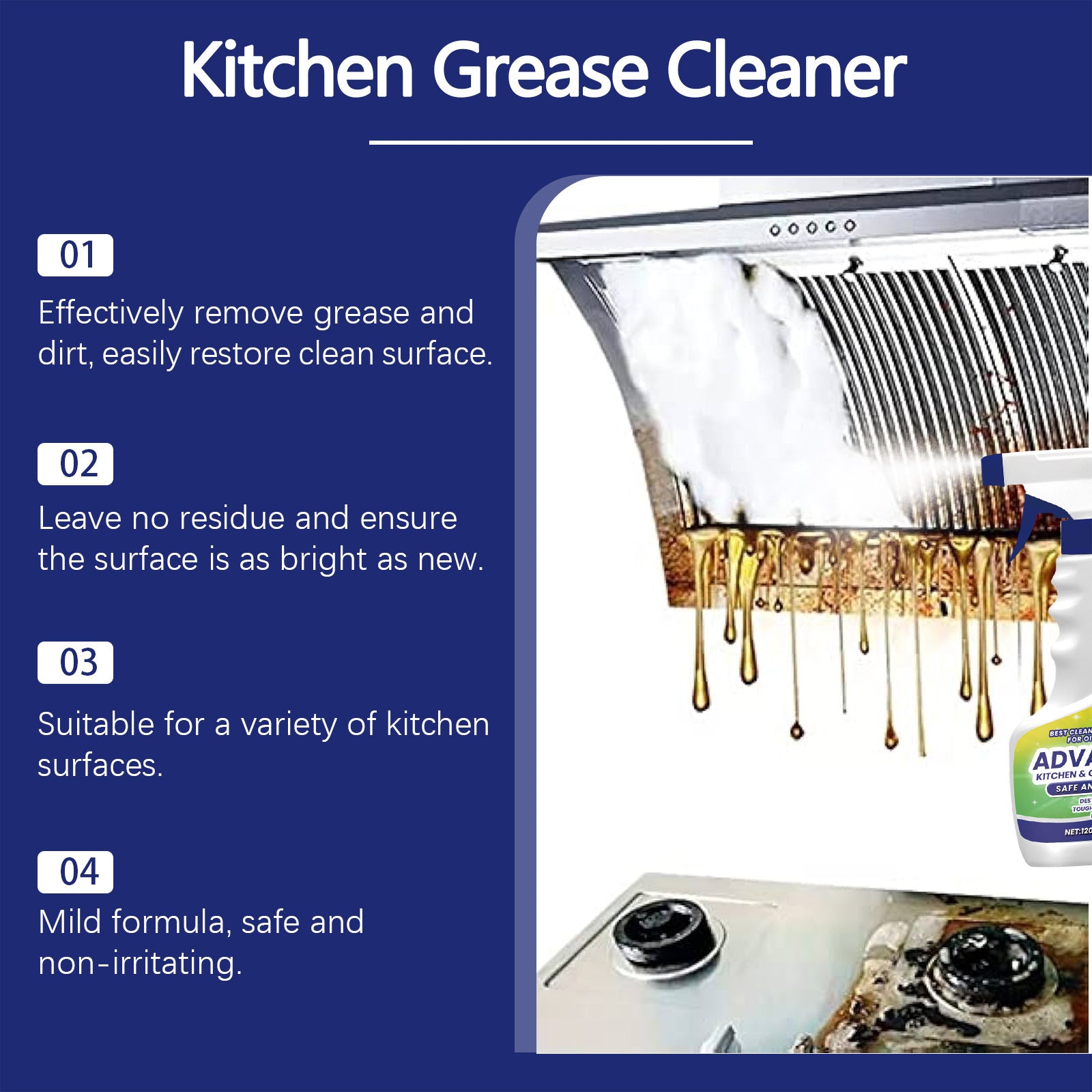 Kitchen Oil Cleaner - Mild Degreaser 120ml